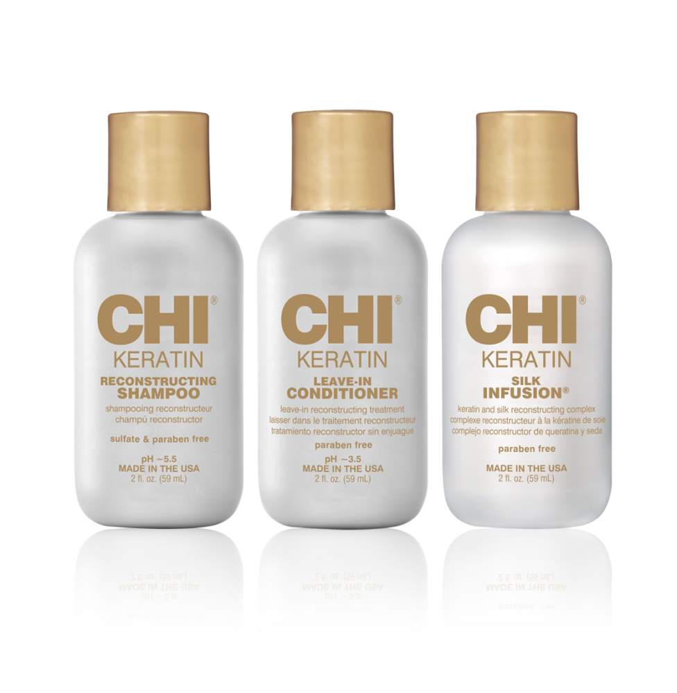 CHI KERATIN ESSENTIAL TREAT KIT 3*59ml produkty: šampón, kondicionér, silk